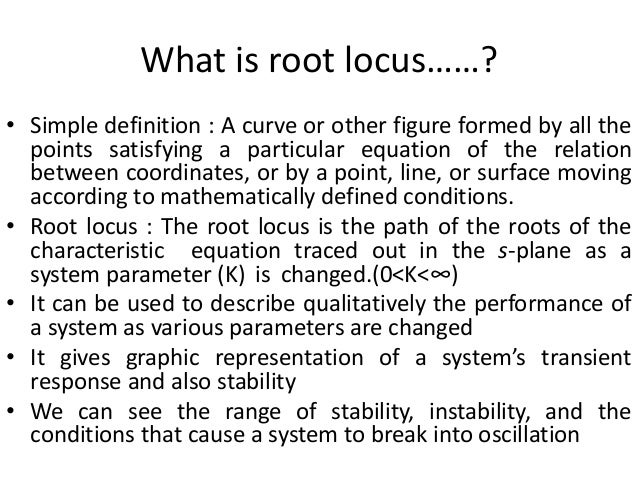 Application of root locus in real life